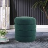 Ottoman with Storage,Foot Rest Round Bag Floor Chair for Bedroom or Entryway in Blackish Green - 4 of 4