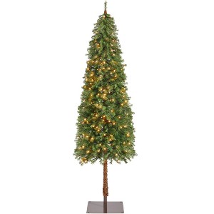Yaheetech 6Ft/7.5Ft Pre-Lit Slim Pencil Christmas Tree for Home Party - 1 of 4