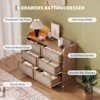 6 Drawer Dresser for Bedroom, 47.2"W Rattan Chest of Drawers with Metal Handles, Wooden Clothes Storage Organizer, Dresser TV Stand for Hallway - 4 of 4