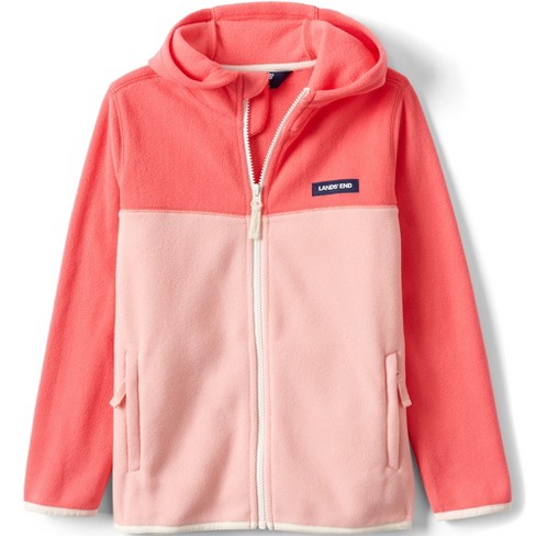 Lands End Kids Fleece Full Zip Jacket With Hood Small Peach Target