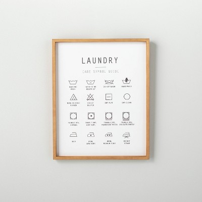 16"x20" Laundry Care Infographic Framed Sign - Hearth & Hand™ with Magnolia: Vertical Lithograph, Pine Frame