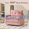 PAGED Swivel Accent Chair, Thick Padded Barrel Chair with Metal Base, Comfortable Single Sofa Chair for Living Room, Study - 4 of 4