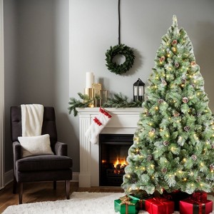 Resenkos Artificial 5ft Green Christmas Tree with 694PVC/Hard Needle Mixed Branch Tips,Pine cone,Hinged Premium - 1 of 4