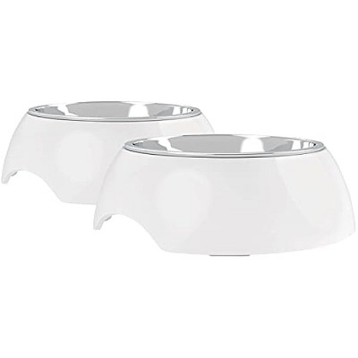 PETMAKER Pet Bowls ¨C Raised Stainless Steel Pet Feeder with Nonslip Rubber Base, Raised Plastic Food & Water Station  (White)