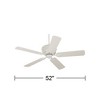 52" Casa Vieja Deville Shabby Chic Ceiling Fan Antique Rubbed White Low Profile for Living Kitchen House Bedroom Family Dining Home Office Kids Room - 3 of 4