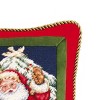 C&F Home 14" x 14" Santa With Deer Needlepoint Pillow - 2 of 3
