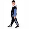 Deux par Deux Boy Fleece Sweatpants with Side Stripes Black - 3 of 4
