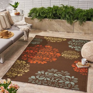 Outdoor Rug, Patio Woven Rug Mat, 90x63 Inch Outdoor Carpet, RV Camping Picnic Rug, Outside Outdoor Area Rugs For Balcony Deck Backyard Patio - 1 of 4