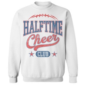 Rerun Island Men's Halftime Cheer Club Long Sleeve Graphic Cotton Sweatshirt - 1 of 1