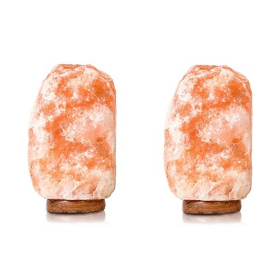 Salacia Heart of the Himalayan Electric Salt Lamp Light w/ Dimmer, Pink (2 Pack)