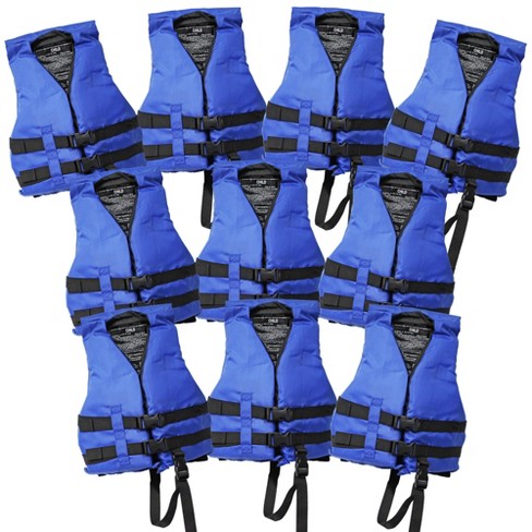 10 Pack Child Life Jacket Pfd Uscg Type Iii Universal Boating Ski Vest :  Target
