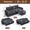 Vipbear Sleeper Sofa Bed,Convertible Sectional Sofa Couches for Living Room,Pull Out Couch Bed with Reversible Storage Chaise| Large Arm Storage - 2 of 4
