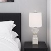 HomeRoots 31" Clear And Silver Faux Crystal Geometric Table Lamp LED With White Drum Shade - 2 of 4