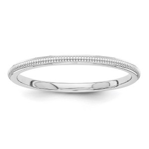 Black Bow Jewelry 1.5mm 14K Yellow, White or Rose Gold Milgrain Standard Fit Band - 1 of 4