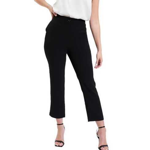 June + Vie By Roaman's Women's Plus Size June Fit Corner Office Pants - 14/16,  Black : Target