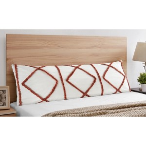 Sweet Jojo Designs Body Pillow Cover (Pillow Not Included) 54in.x20in. Diamond Tuft Orange and Ivory - 1 of 4