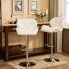 QingMoon Modern Tufted Bar Stools Set of 2, Adjustable Height Hydraulic Counter Height Chairs with footrest for Kitchens Island - 3 of 4