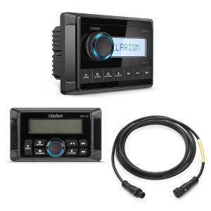 Clarion CMM-20 Marine Source Unit with LCD Display & CMR-20 Wired Marine Remote with 2.4" LCD Display & 6' cable - 1 of 4