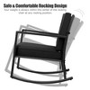 Costway Patio Rattan Rocker Chair Outdoor Glider Rocking Chair Cushion Lawn Navy\Black\Grey - image 4 of 4