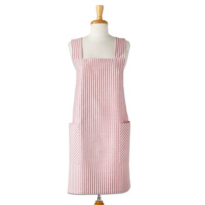 TAG Ticking Stripe Pinafore Cooking Baking Apron Cotton Machine Wash, One Size Fits Most