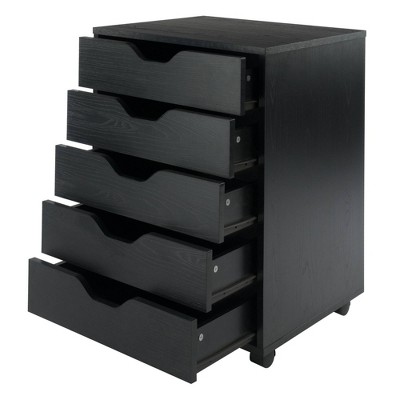 Mobile 5-Drawer Vertical Lockable Cabinet in Sleek White
