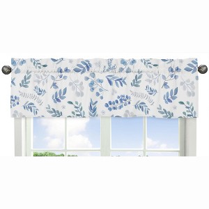 Sweet Jojo Designs Window Valance Treatment 54in. Botanical Blue and White - 1 of 4