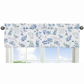 Sweet Jojo Designs Window Valance Treatment 54in. Botanical Blue and White
