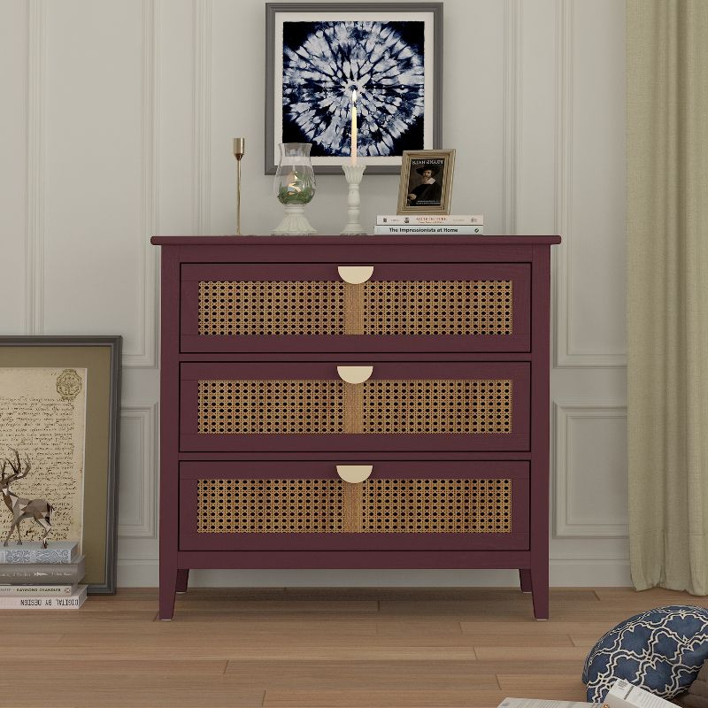 Archie Ash Wood Veneer 3-drawer And Pine Legs Accent Cabinet With Storage- The Pop Maison, 2 of 11