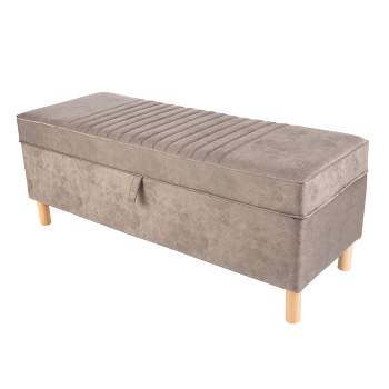 Lavish Home Upholstered Storage Ottoman with Lift Top