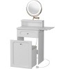 CAVINAS Vanity Desk with Plip Top Mirror, Charging Station & Hidden Stool for Apartment, Bedroom - 2 of 4