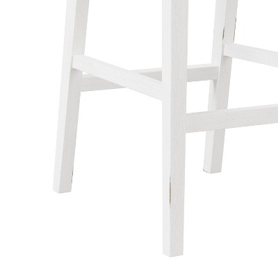 Clarion White Wood Upholstered Bar Height Stool