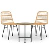 vidaXL 3 Piece Patio Dining Set Poly Rattan - 2 of 4
