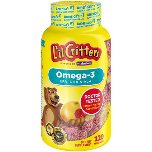 L'il Critters Omega-3 Dietary Supplement Gummies - Fruit - 120ct - image 1 of 4