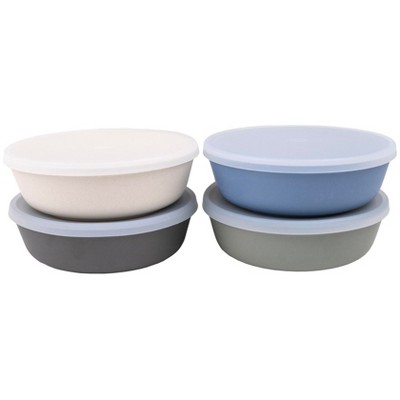 Image of WeeSprout Bamboo Kids Bowls, Set of Four 15 oz Kid-Sized Bamboo Bowls, Dishwasher Safe Kid Bowls