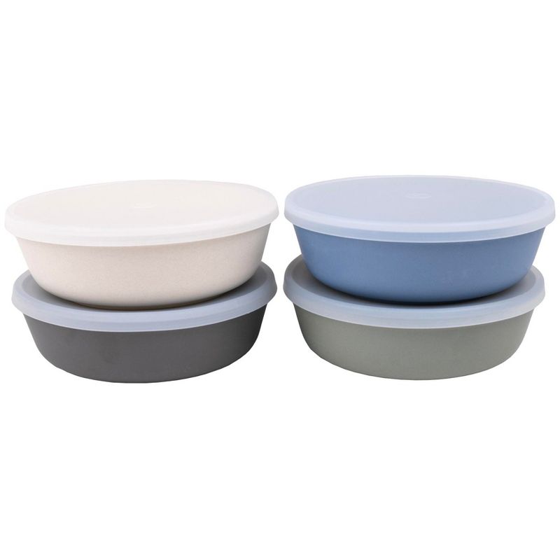 WeeSprout Bamboo Kids Bowls, Set of Four 15 oz Kid-Sized Bamboo Bowls, Dishwasher Safe Kid Bowls, 1 of 2