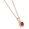 Pompeii3 1/2ct Diamond & Ruby Heart Pendant 14K White Yellow or Rose Gold Necklace 1/2" - 2 of 3