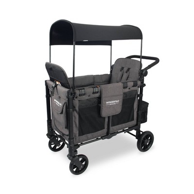 WONDERFOLD W2 Elite Double Folding Stroller Wagon - Gray