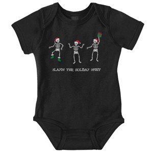 Christmas Skeletons Holiday Spirit Baby Romper Boys or Girls Brisco Brands - 1 of 4