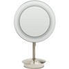 ALFI ABM9FLED-BN Brushed Nickel Tabletop Round 9Inch 5x Magnifying Cosmetic Mirror with Light - 2 of 4