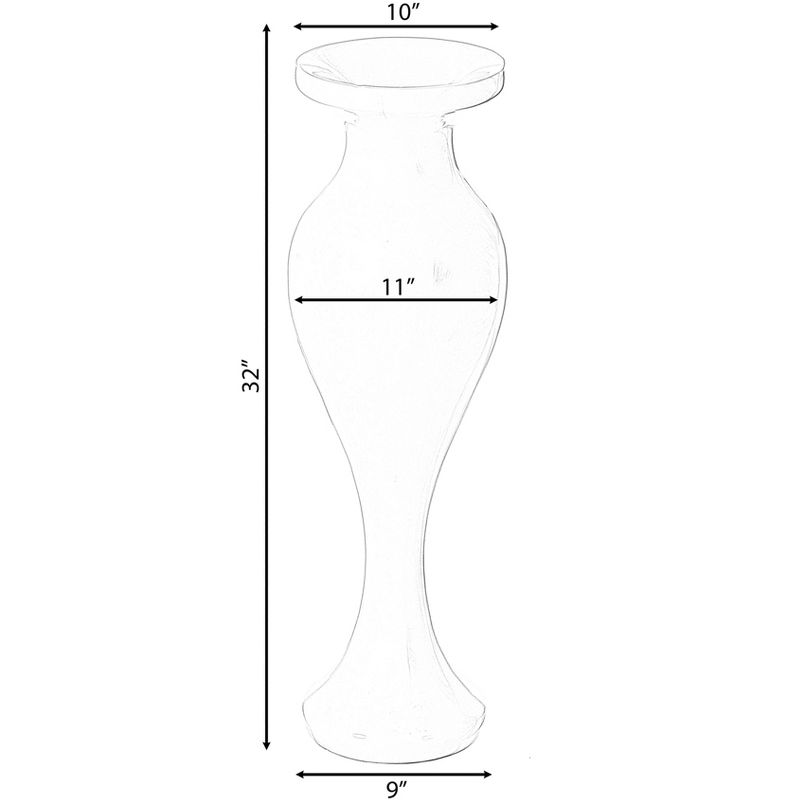 Uniquewise Decorative Large White Trumpet Design Modern Flower 32-Inch-Tall Floor Vase - Contemporary Home Decor Accent Beautiful Centerpiece, 2 of 6