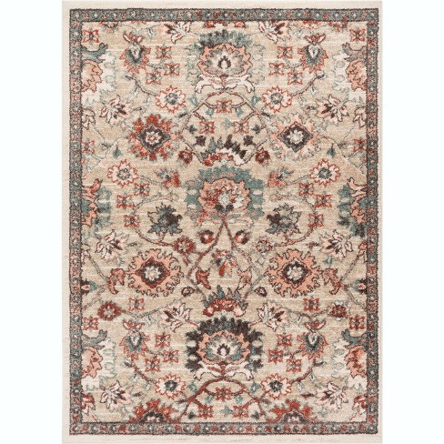 Well Woven Oaklynn Oriental Vintage Ivory & Soft Blush Multicolor Area Rug  3x5 (3'11 X 5'3) : Target