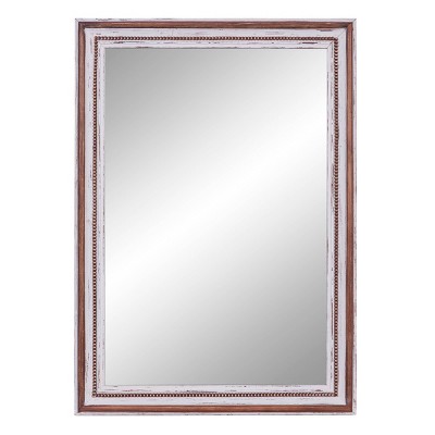 Farmhouse Wood Decorative Wall Mirror Brown - Olivia & May