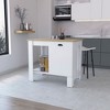 NicBex Mobile Kitchen Island Cart Morden Kitchen Carts with Storage with 1 Open Storage Shelf and 1 Cabinet Door for Kitchen, White - 2 of 4