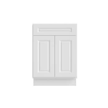 HOMLUX 24 in. W  x 21 in. D  x 34.5 in. H Bath Vanity Cabinet without Top in Raised Panel White