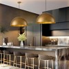 Rennnsan Grainor 15"-23" W 1 -Light Gold Foiled Dimmable Oversized Industrial Dome Pendant in Gold - 2 of 4