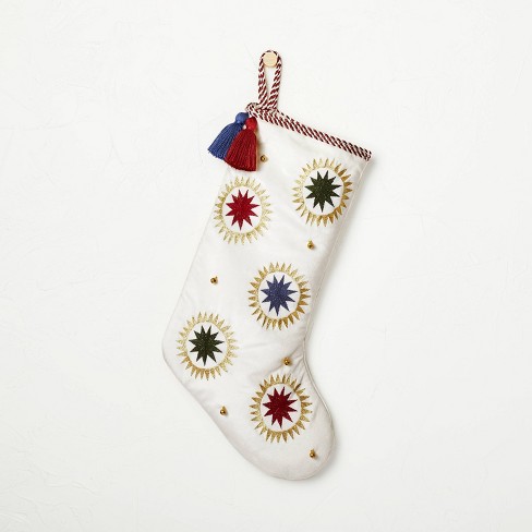 Starburst Holiday Stocking White - Opalhouse™ designed with Jungalow™ - image 1 of 3