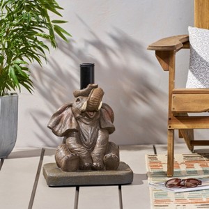 GDFStudio Ariday Outdoor Lightweight Concrete Elephant Umbrella Base - 1 of 4