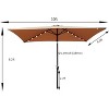 Osparple 10 x 6.5Ft Rectangular Patio Umbrella with Solar LED Lighted,Outdoor Market Umbrellas with Crank and Push Button Tilt - 3 of 4