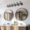 BAOURE 4 Light Farmhouse Vanity Light 28.74in Modern Black Bathroom Light Fixture Over Mirror with Seeded Glass, Wall Sconce for Bathroom - 4 of 4