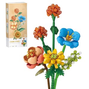 INFURNIC 3D Puzzles Flower Building Kit 633 PCS Creative DIY Artificial Flower Bricks for Mother's Day Gifts, Multicolored, 3.71"*2.26"*8.58" - 1 of 4